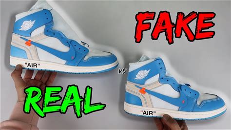 REAL VS FAKE! NIKE X OFF WHITE JORDAN 1 UNC 